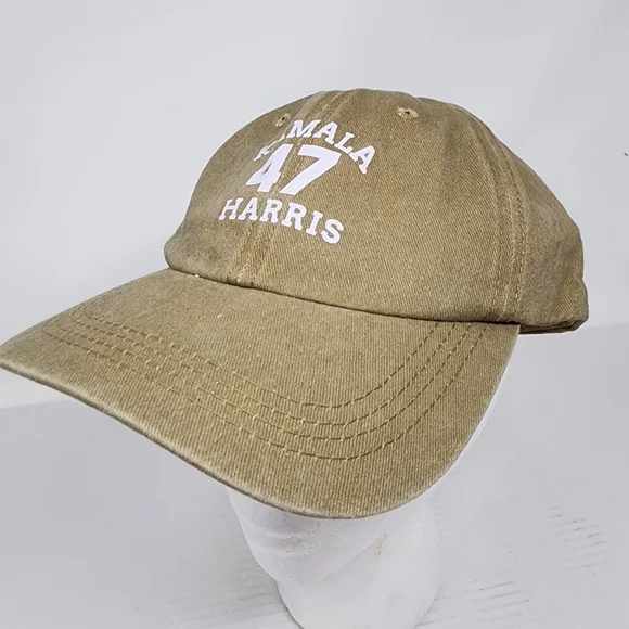 Kamala Harris President Ball Cap New Cotton Adjustable Hat Tan Beige One Size - Picture 3 of 7